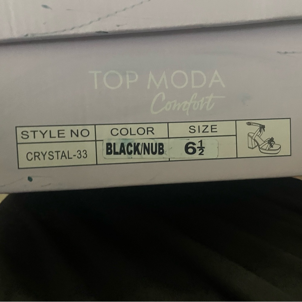 TOP Moda Black Rhinestone Heels - Picture 6 of 7